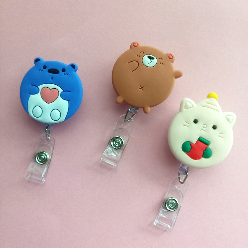 만화 팬더 햄스터 고양이 배지 릴 작업 카드 ID 홀더 - Kawaii Tech Accessories 리뷰 및 가격