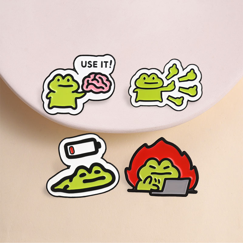 재미있는 개구리 배지 귀여운 만화 에나멜 핀 직장 사무 - Kawaii Tech Accessories 리뷰 및 가격