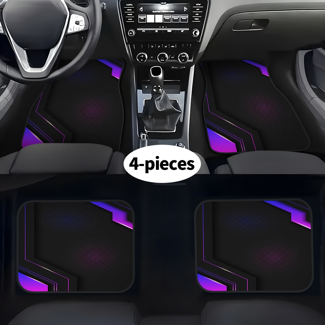4개 2D 하이테크 기하학 패턴 자동차 바닥 매트 |  - Tech Accessories Luxury 리뷰 및 가격