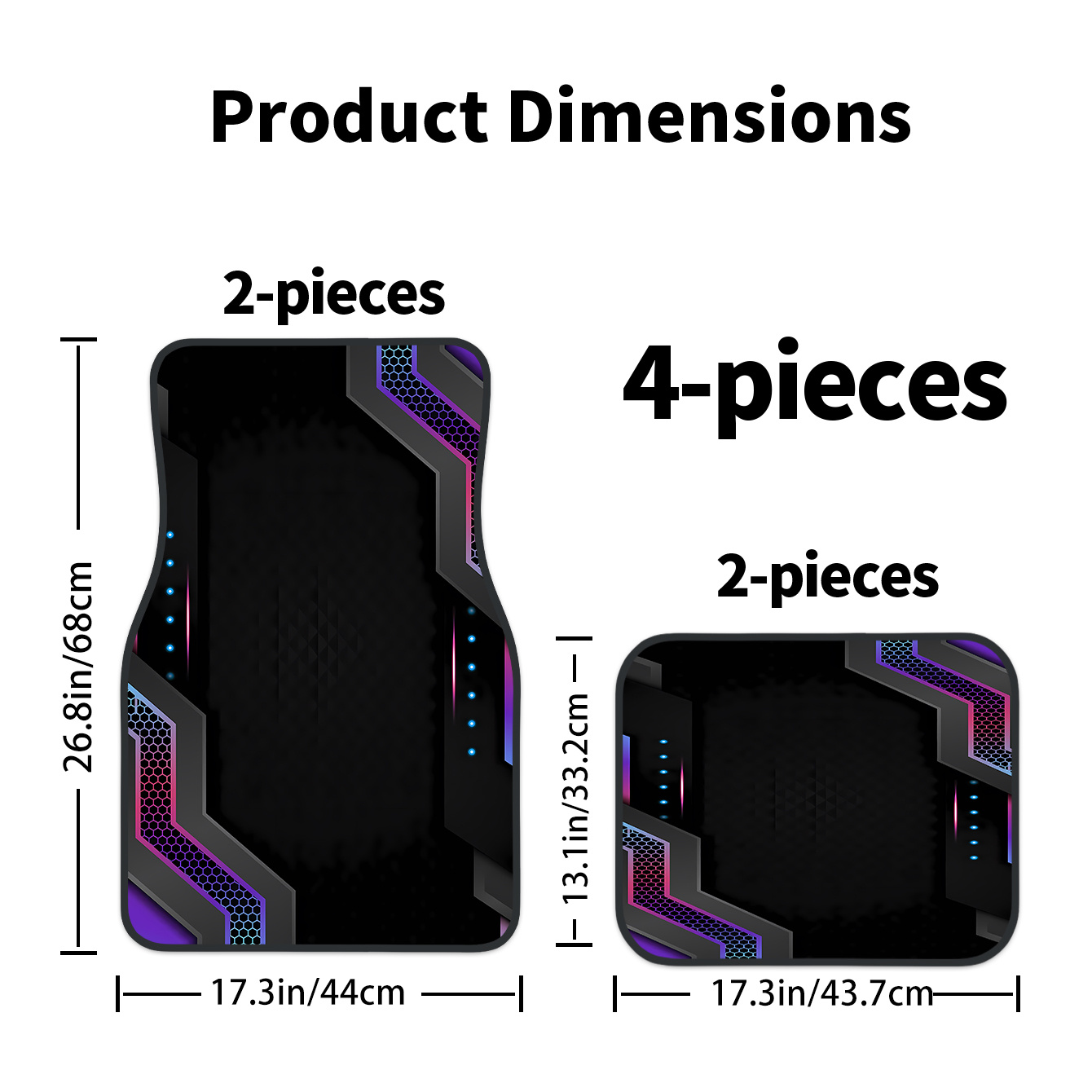 4개 2D 하이테크 프레임 프린트 자동차 바닥 매트 | - Tech Accessories Luxury 리뷰 및 가격
